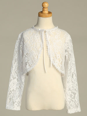 Long Sleeve Lace Capelet Bolero (Sizes 12M - 14 Years)
