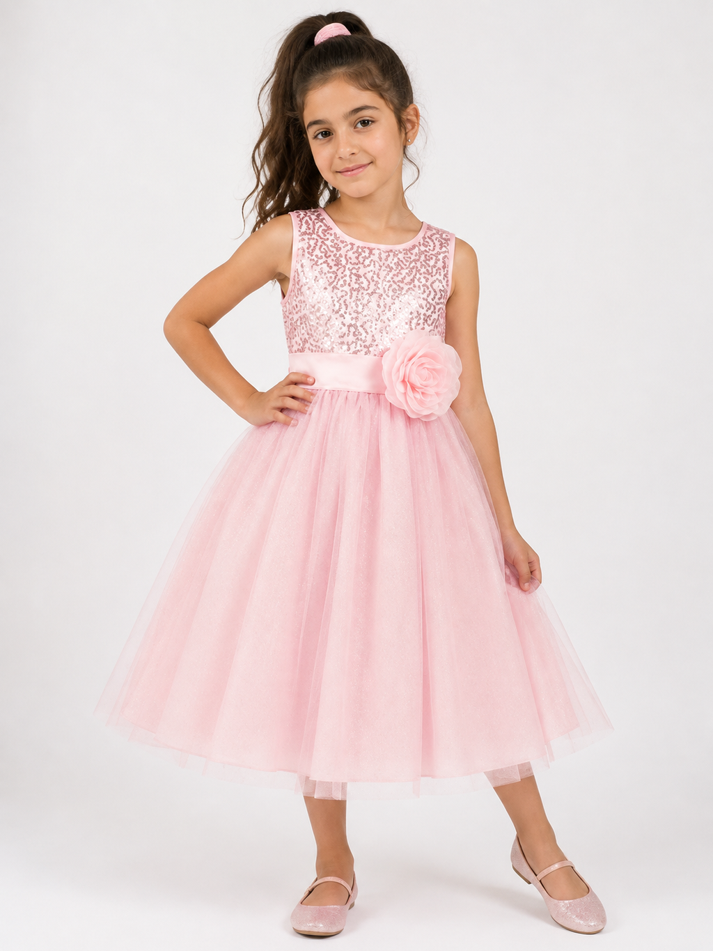 Francesca Girls Dance Dress (Sizes 5 - 12 Years) - Lilac, Pink & Aqua