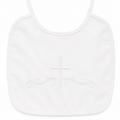 100% Cotton Bib with Embroidered Cross