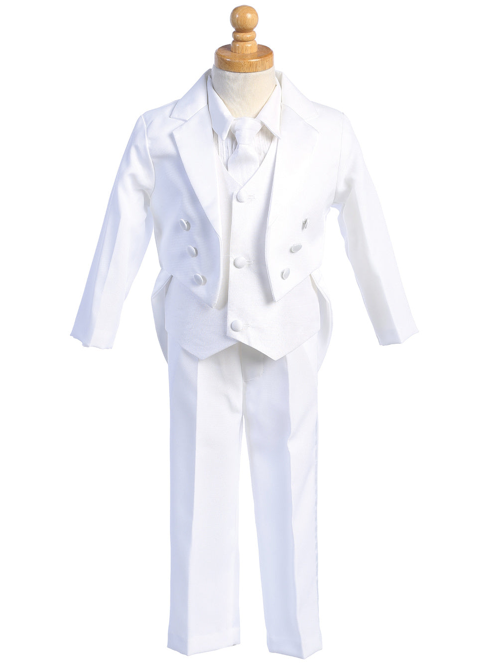 Classic White Tail Tuxedo - Vest & Necktie Color Options (Sizes 2T to 14)