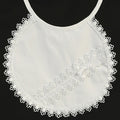 Lace Trim Christening Bib with Cross Appliqué