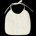 Raw Silk Embroidered Cross Christening Bib