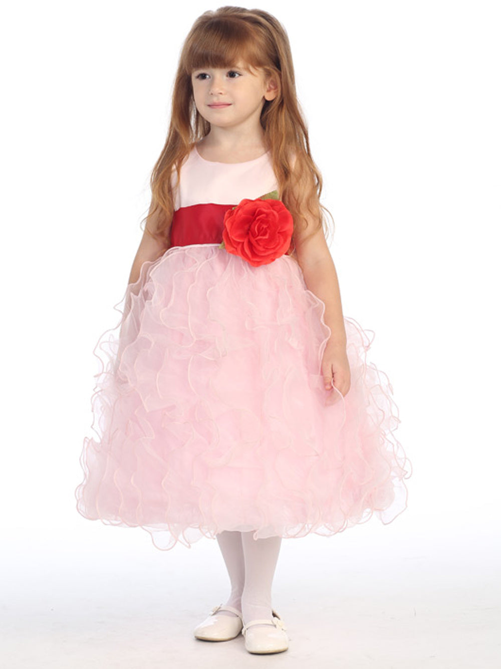 Flower Girl Dress - The Olympia Collection (Sizes 24M - 12 Years) - Ivory, White, Pink