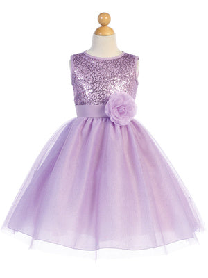 Francesca Girls Dance Dress (Sizes 5 - 12 Years) - Lilac, Pink & Aqua