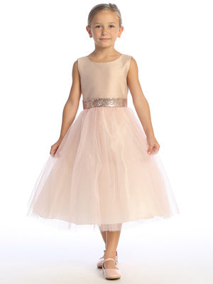 Camilla Girls Dance Dress (Sizes 2 - 10 Years) - Blush, Champagne, Gold, Silver, White