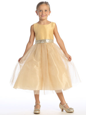 Camilla Girls Dance Dress (Sizes 2 - 10 Years) - Blush, Champagne, Gold, Silver, White