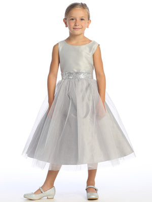 Camilla Girls Dance Dress (Sizes 2 - 10 Years) - Blush, Champagne, Gold, Silver, White