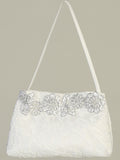 Lace purse with Silver Floral Trim