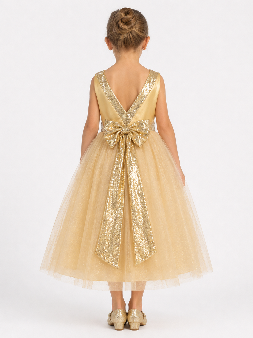 Camilla Girls Dance Dress (Sizes 2 - 10 Years) - Blush, Champagne, Gold, Silver, White
