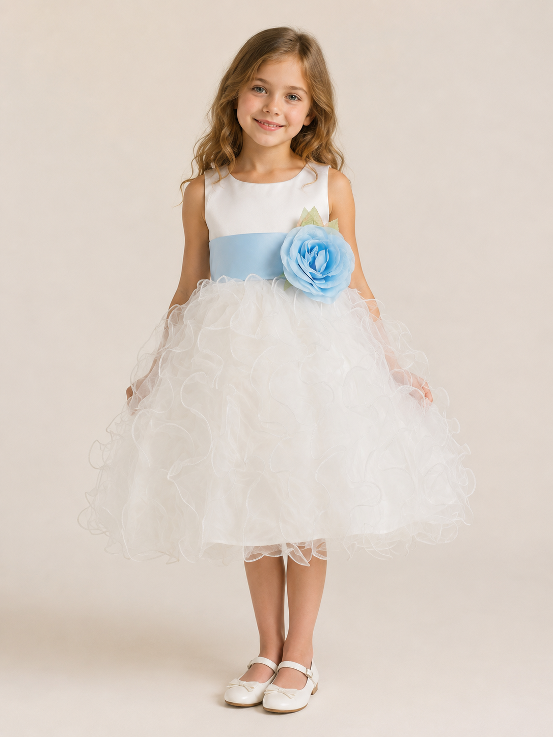 Flower Girl Dress - The Olympia Collection (Sizes 24M - 12 Years) - Ivory, White, Pink