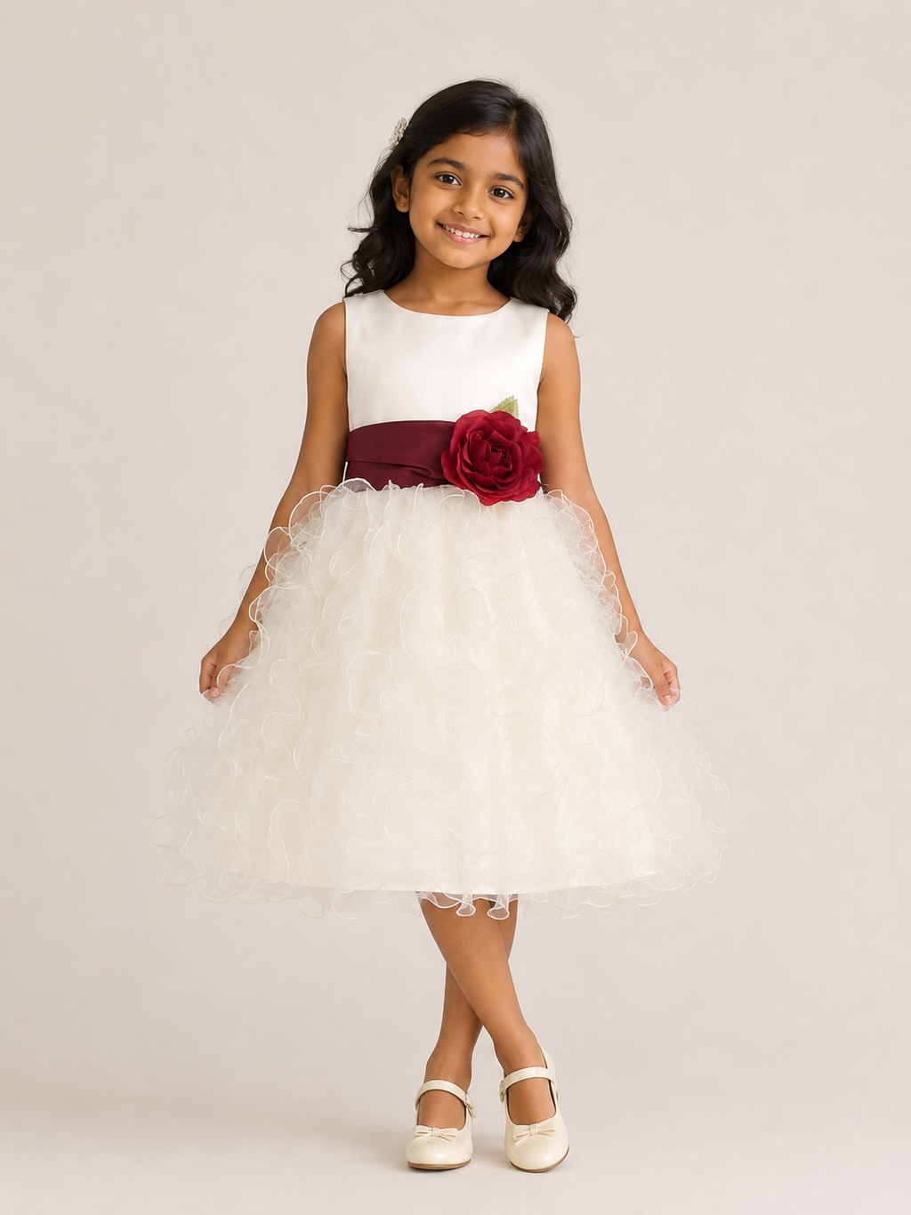Flower Girl Dress - The Olympia Collection (Sizes 24M - 12 Years) - Ivory, White, Pink