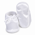 Satin Christening Booties with Embroidered Cross (up to 14 months)