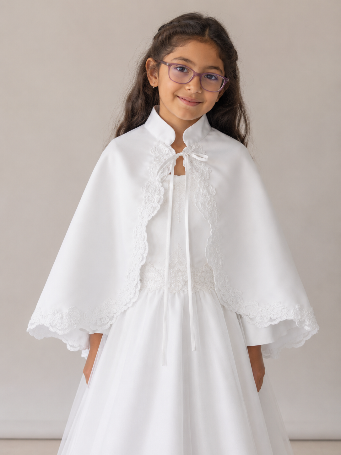 Bolero - Satin with Lace Trim