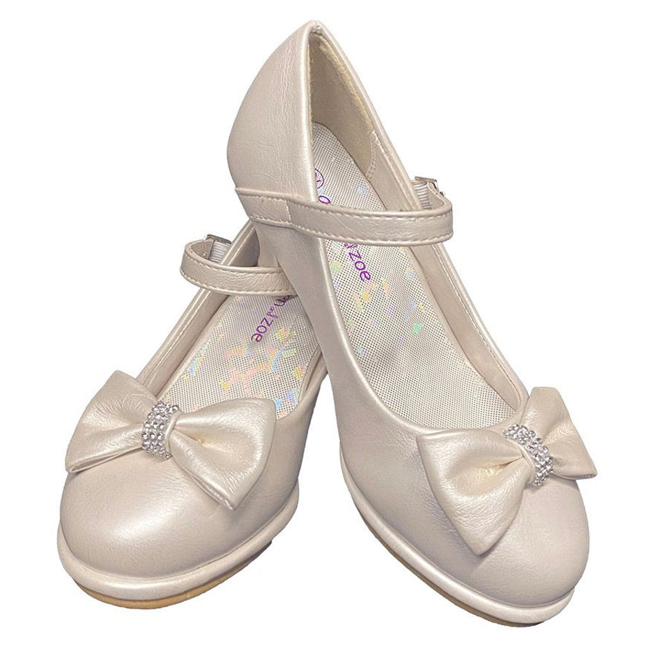 The Olivia Shoe (Toddler Size Sizes 10T - Size 6) - White, Black, Ivory, Gold or Silver