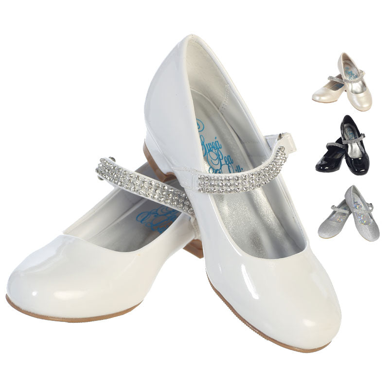 The Mia Shoe (Toddler Size Sizes 9T - Size 5 ) - White, Black Ivory or Silver
