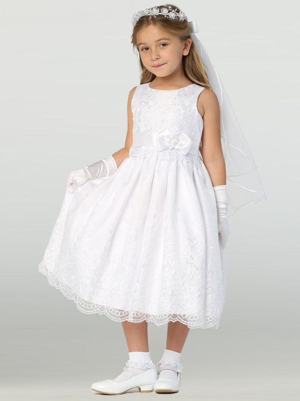 First Communion Dress - The Angela Collection (Sizes 6, 7, 8, 10, 12) (Plus Sizes 8, 10, 12, 14)