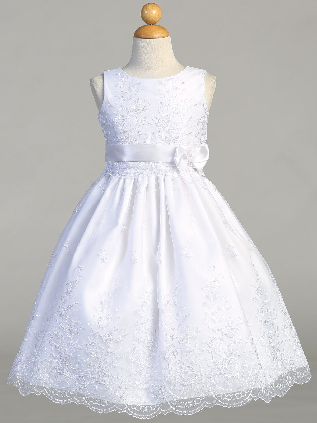 First Communion Dress - The Angela Collection (Sizes 6, 7, 8, 10, 12) (Plus Sizes 8, 10, 12, 14)