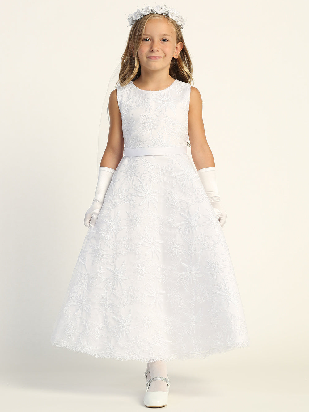 First Communion Dress - The Claire Collection (Sizes 6, 7, 8, 10, 12) (Plus Sizes 8, 10, 12, 14, 16, 18, 20)