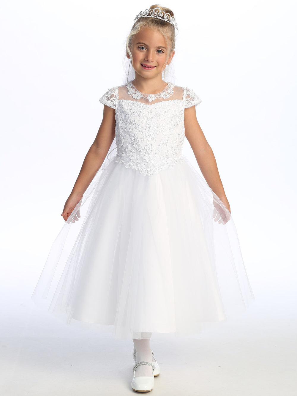 First Communion Dress - The Vivian Collection (Sizes 6, 7, 8, 10) (Plus Sizes 8, 10, 12, 14, 16, 18, 20)