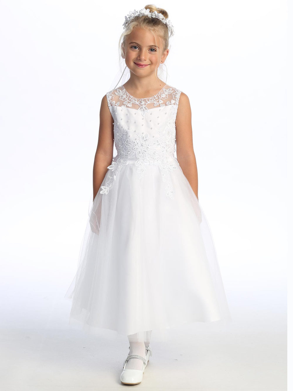 First Communion Dress - The Michelle Collection (Sizes 6, 7, 8, 10) (Plus Sizes 8, 10, 12, 14, 16, 18, 20)