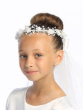 24" Our Lady of Guadalupe Veil with Floral & Beaded Headpiece