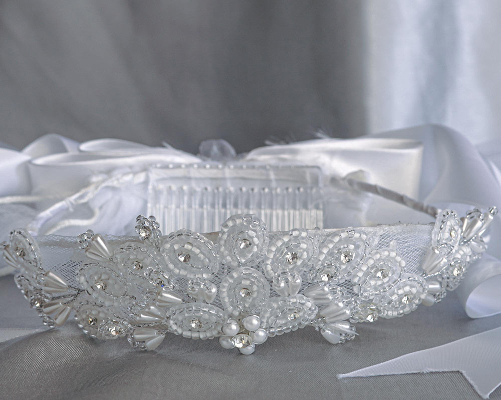 Girls’ 24" Beaded & Rhinestone First Communion Veil