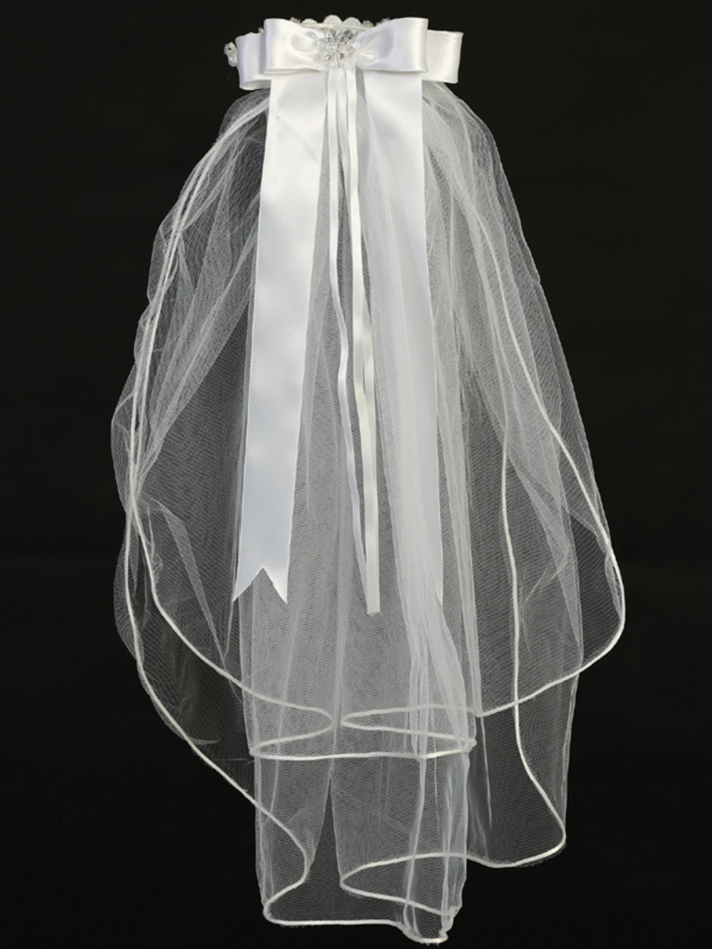 Girls’ 24" Beaded & Rhinestone First Communion Veil